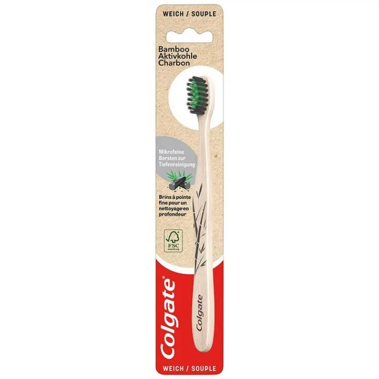 Colgate Bamboo Aktivkohle Zahnbürste, 1 St