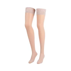 Compressana Calypso 140den Schenkelstrümpfe Größe 3 Spitzenhaftband sandel, 2 St