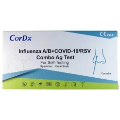 Cordx Influenza A / B + Covid-19 / RSV Combo Ag Laie Kombi Nasentest, 1 St