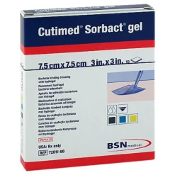Cutimed Sorbact Gel Kompressen 7,5x7,5 cm, 10 St> Wundverband