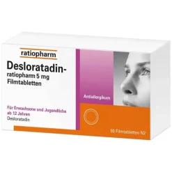 Ratiopharm Desloratadin- 5 mg Filmtabletten, 50 St> Desloratadin|Allergie Tabletten