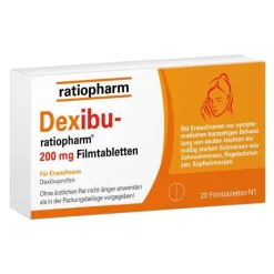 Ratiopharm Dexibu- 200 mg Filmtabletten, 20 St> Zahnschmerztabletten|Regelschmerzen Tabletten