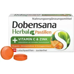 Dobensana Herbal Honiggeschmack Vitamin C & Zink Pastillen, 16 St> Zink|Vitamin C (Ascorbinsäure)