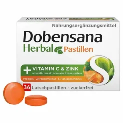 Dobensana Herbal Honiggeschmack Vitamin C & Zink Pastillen, 36 St> Zink|Vitamin C (Ascorbinsäure)