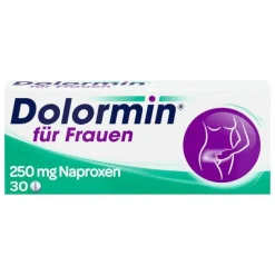 Dolormin für Frauen bei Menstruationsbeschwerden mit Naproxen, 30 St> Regelschmerzen Tabletten