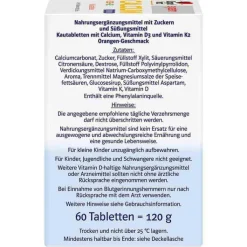 Doppelherz Calcium 1000 + D3 + K2 system Kautabletten, 60 St