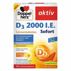 Doppelherz D3 2000 I.E. Sofort Schmelztabletten, 30 St
