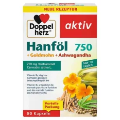 Doppelherz Hanföl + Goldmohn + Ashwagandha Kapseln, 80 St