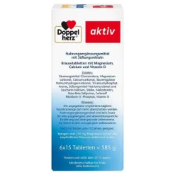 Doppelherz Magnesium + Calcium + D3 Brausetabletten, 6X15 St