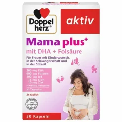 Doppelherz Mama plus mit DHA + Folsäure Kapseln, 30 St>Kinder Vitamin B9 (Folsäure)|Kinderwunsch Tabletten