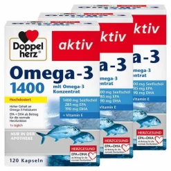 Doppelherz Omega-3 1.400 Kapseln, 3x120 St> Omega 3 Kapseln