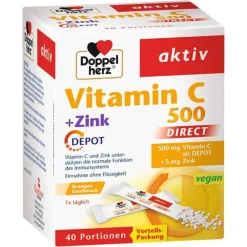 Doppelherz Vitamin C 500 + Zink Depot Direct Pellets, 40 St> Immunsystem