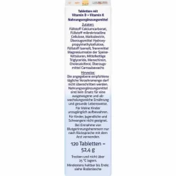 Doppelherz Vitamin D3 2000 + K2 system Tabletten, 120 St> Vitamin D (Colecalciferol)