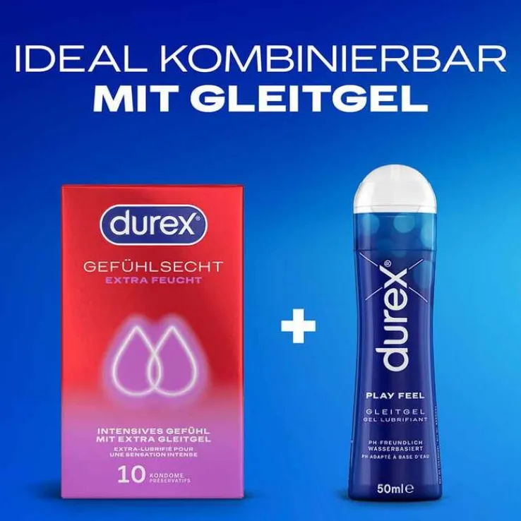 Durex Gefühlsecht extra feucht Kondome, 10 St