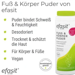 Efasit Fuß & Körper Puder, 100 g> Sonstige Körperpflegeprodukte|Antitranspirant & Deo