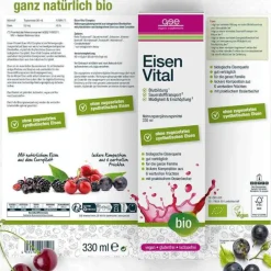 GSE Eisen Vital Complex Bio Flüssigkeit zum Einnehmen, 330 ml> Eisen Saft|Sonstige Bio Produkte