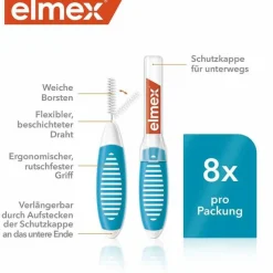 Elmex Interdentalbürsten Iso Größe 3 0,6 mm blau, 8 St