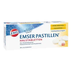 Emser PASTILLEN® ohne Menthol, zuckerfrei mit Vanille, 30 St> Halsschmerztabletten