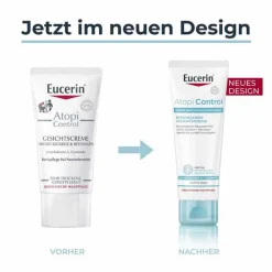 Eucerin AtopiControl Gesichtscreme, 50 ml> Trockene & Sensible Haut|Neurodermitis Basispflege