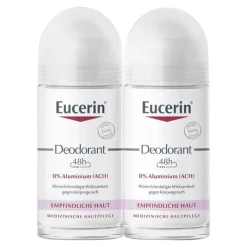 Eucerin Deodorant Roll-on 0% Aluminium Doppelpack, 2X50 ml