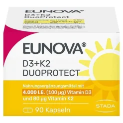 Eunova Duoprotect D3 + K2 4000 I.E. / 80 µg Kapseln, 90 St
