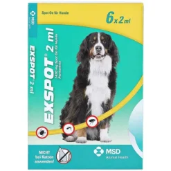 EXSPOT ® 2 ml Spot On Lösung für Hunde, 6X2 ml> Flöhe, Zecken & Co.