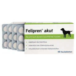 Felipren akut Kautabletten bei und nach Durchfall für Hunde, 48 St> Magen & Darm