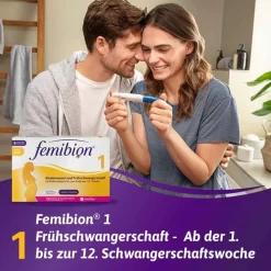 Femibion 1 Kinderwunsch + Frühschwangerschaft ohne Jod Tabletten 8-Wochen Packung , 60 St> Vitamin B9 (Folsäure)|Schwangerschaft
