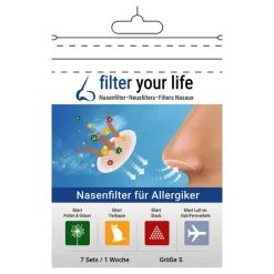 Filter Your Life Nasenfilter für Allergiker Größe S, 7X2 St> Nasenpflaster