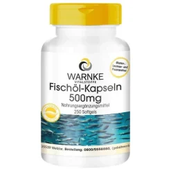 Warnke Fischöl Kapseln 500 mg, 250 St> Omega 3 Kapseln