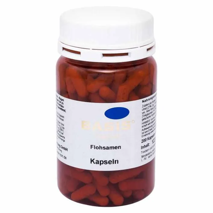 Basis Vitalstoff Flohsamen Kapseln, 200 St> Flohsamenschalen