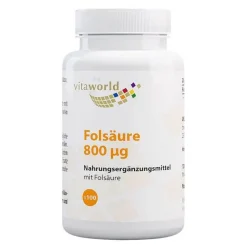 Vitaworld Folsäure 800 µg Tabletten, 100 St> Vitamin B9 (Folsäure)