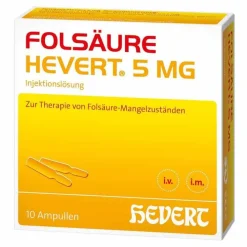 Hevert Folsäure 5 mg Ampullen, 10X2 ml> Vitamin B9 (Folsäure)