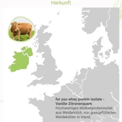 For You whey protein isolate Vanille-Zitronenquark, 600 g