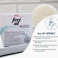Frei Öl Waschstück pH 5,5 Körper Gesicht Haare, 90 g