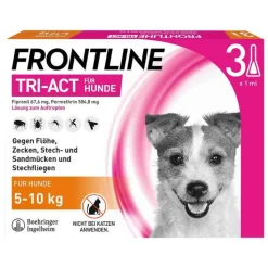 Frontline TRI-ACT® gegen Zecke, Floh und fliegende Insekten bei Hunden (5-10kg), 3 St> Flöhe, Zecken & Co.