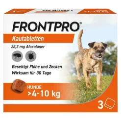 FRONTPRO 28 mg Kautabletten für Hunde 4 - 10 kg, 3 St
