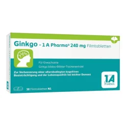 1A Pharma Ginkgo – 1 A Pharma® 240 mg Filmtabletten, 30 St> Ginkgo|Durchblutungs Tabletten