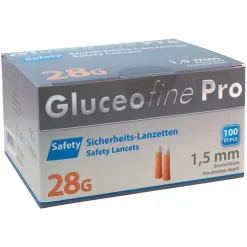 Gluceofine ® Pro Safety Sicherheits-Lanzetten 28 G 1,5 mm, 100 St> Lanzetten & Stechhilfen
