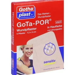 Gota-Por Wundpflaster 5x7,2 cm steril hautfarben, 5 St> Sterilpflaster