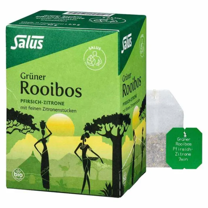 Salus Grüner Rooibostee Pfirsich Zitrone Kräuter Früchte Tee Bio , 15 St> Bio Tee