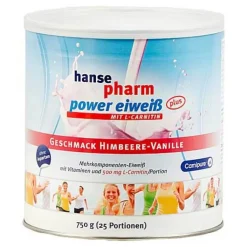 Hansepharm Power Eiweiß plus Himbeere-Vanille Pulver , 750 g