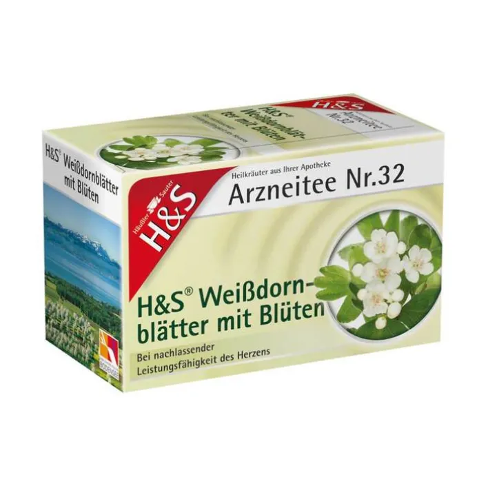 H&S Tee H&S Weißdornblätter mit Blüten Filterbeutel, 20X1.6 g> Tee
