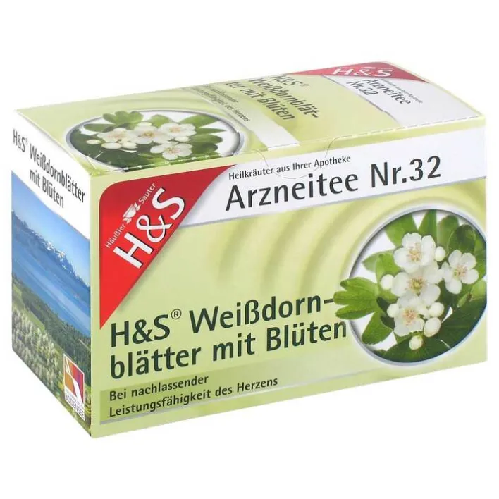 H&S Tee H&S Weißdornblätter mit Blüten Filterbeutel, 20X1.6 g> Tee