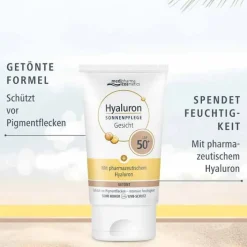 Medipharma Cosmetics Hyaluron Sonnenpflege Gesicht LSF 50+ getönt, 50 ml><noscript><img width=