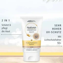 Medipharma Cosmetics Hyaluron Sonnenpflege Gesicht LSF 50+ getönt, 50 ml><noscript><img width=