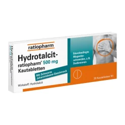 Ratiopharm Hydrotalcit 500 mg Kautabletten, 20 St> Sodbrennen Medikamente