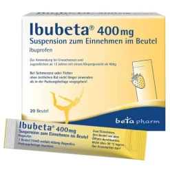 Ibubeta 400 mg Suspension zum Einnehmen im Beutel, 20 St> Kopfschmerztabletten|Ibuprofen