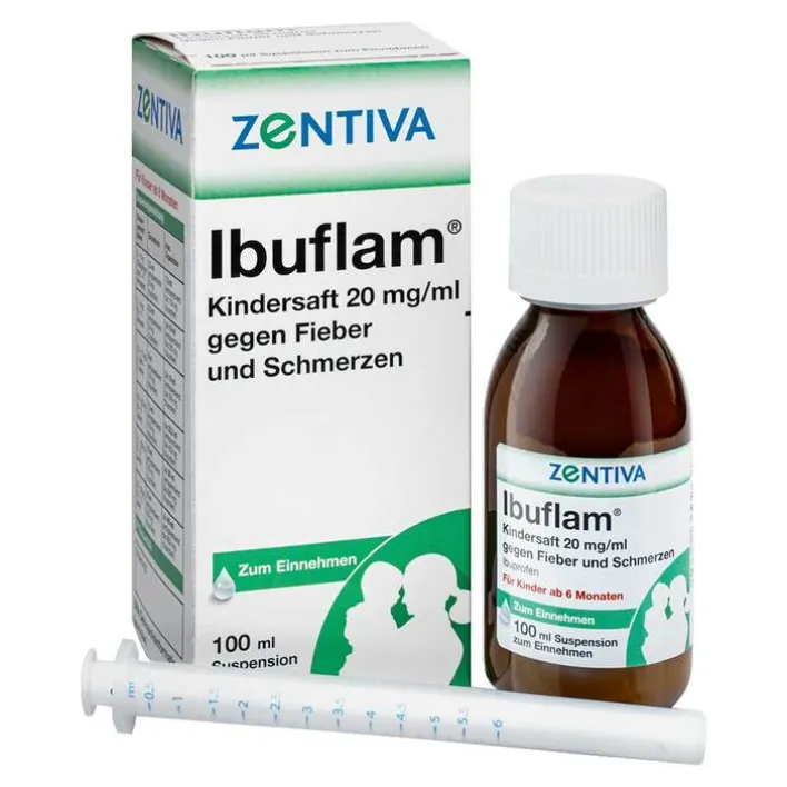Ibuflam Kindersaft 2% gegen Fieber und Schmerzen Suspension, 100 ml>Kinder Fiebermittel Kinder