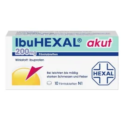 Ibuhexal akut 200 mg Filmtabletten, 10 St> Zahnschmerztabletten|Kopfschmerztabletten